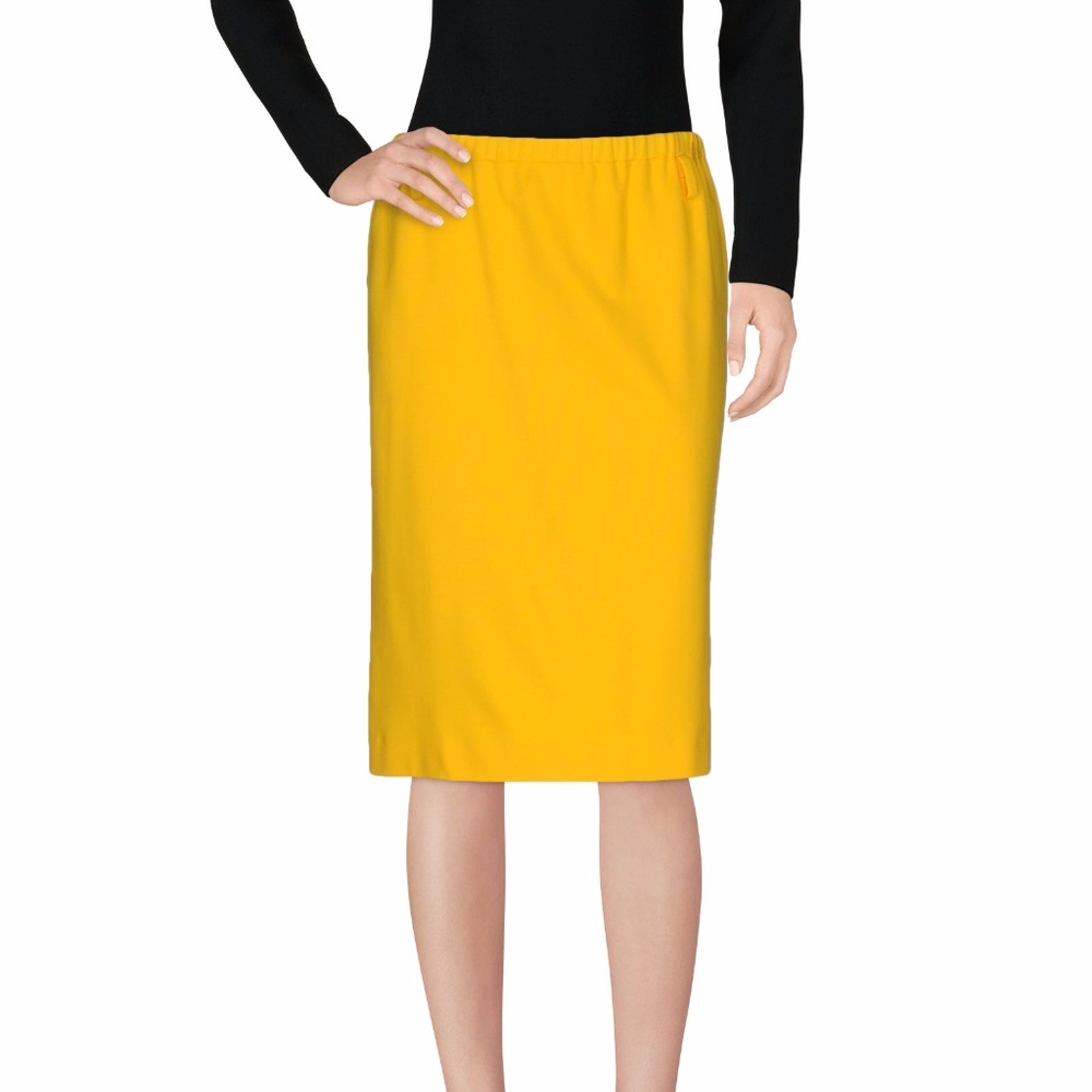 JIL SANDER Yellow Jersey Knee length skirt‎ stretch